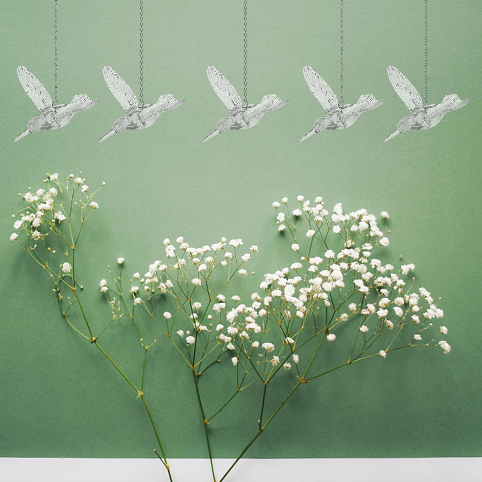 Gatuida 20 Stück Transparentes Acryl Hängeornament 11cm für Hochzeitsdeko Decke Wohnraum Leichte Vogeldekoration