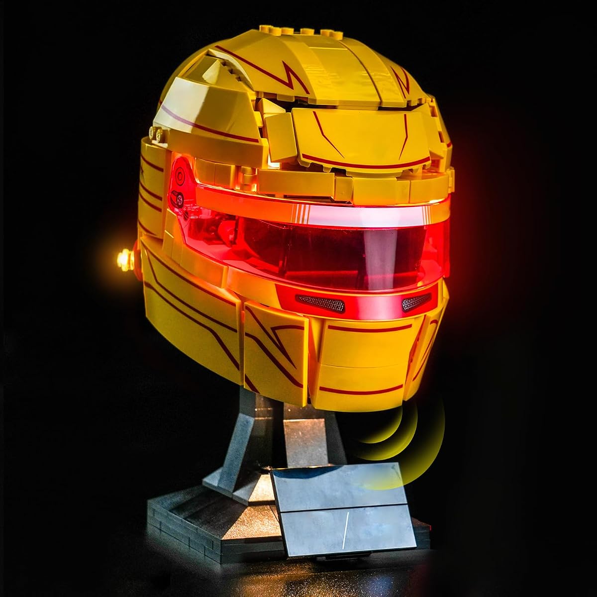 LocoLee Light kit Compatible with Lego 43022 Scuderia Ferrari HP Lewis Hamilton Helmet- No Actual Model Only Lights, LED Lighting for LEGO Editions Display Collectors (Light-Controlled Version)