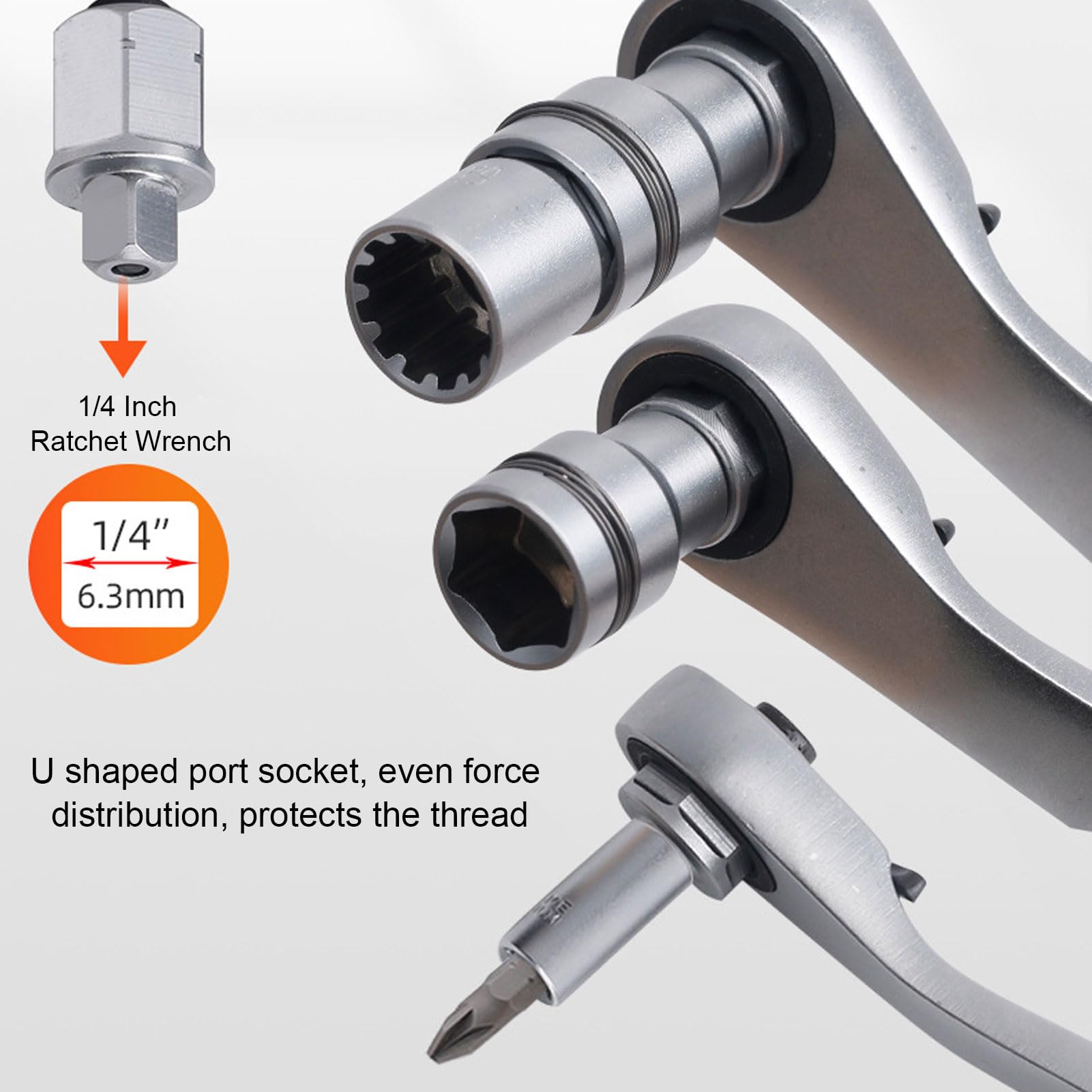 Set di chiavi a bussola e cricchetto, 29 pezzi, attacco da 1/4", chiave a bussola Impact Master, set di cricchetti a 12 punti doppi