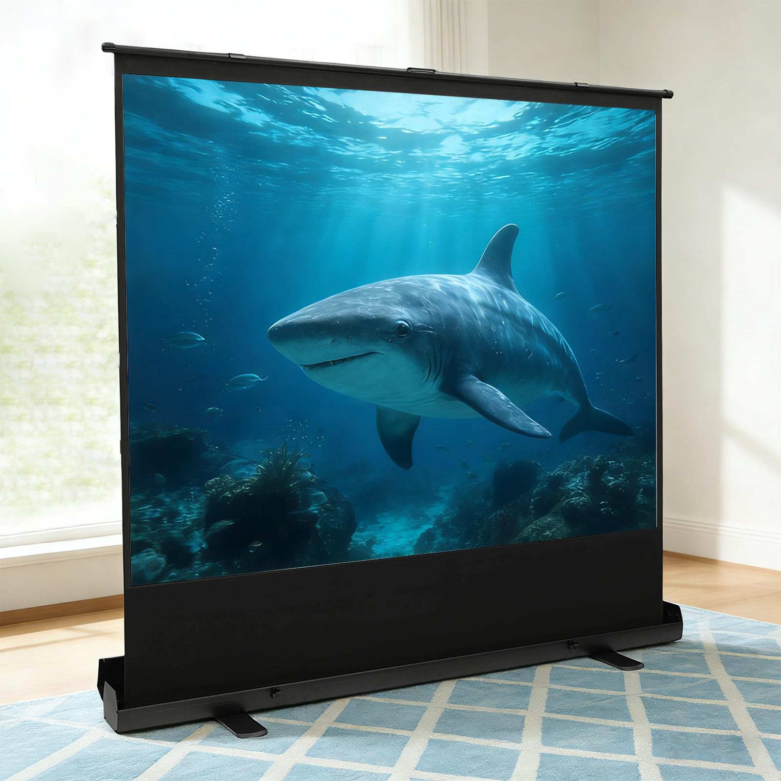 80" 4:3 Su terra Tela allungabile su tela autoportante allungabile a terra Proiettore portatile Schermo Proiettore Schermo Proiettore Automatico Ritiro per Home Cinema Scuole Schermo Proiezione