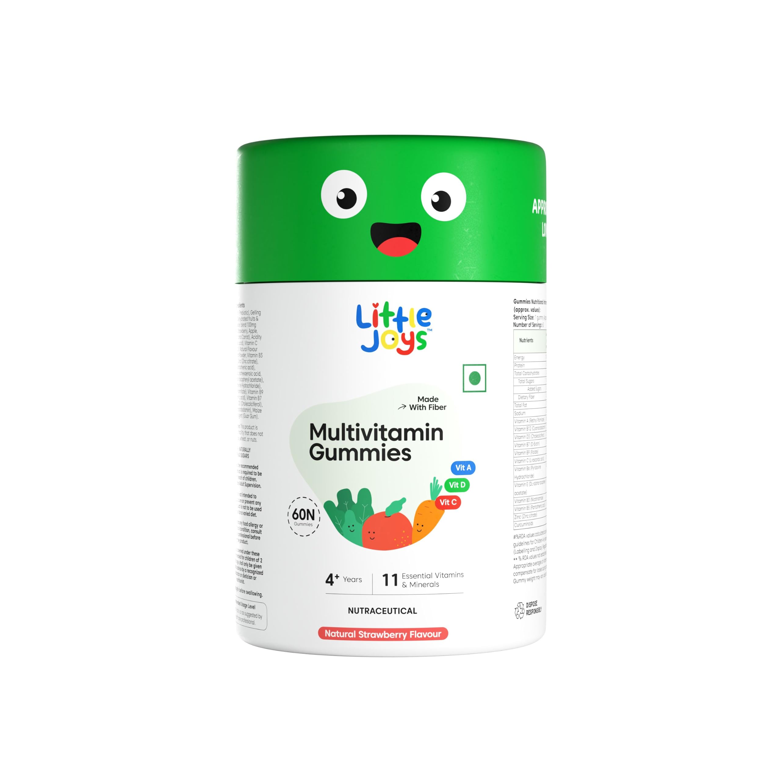 Little Joys Multivitamin Gummies | 7-12 Years |With 11 Vitamins & Minerals | 30 Day pack | Improves Immunity, Bone health & Antibody Production | No Added Sugar | Strawberry Flavour — Amazon image 14