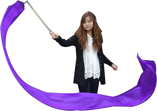 Winged Sirenny 1 cinta de seda fluida pintada a mano de 98 pulgadas con varillas, alabanza litúrgica de la iglesia, adoración de adoración y danza