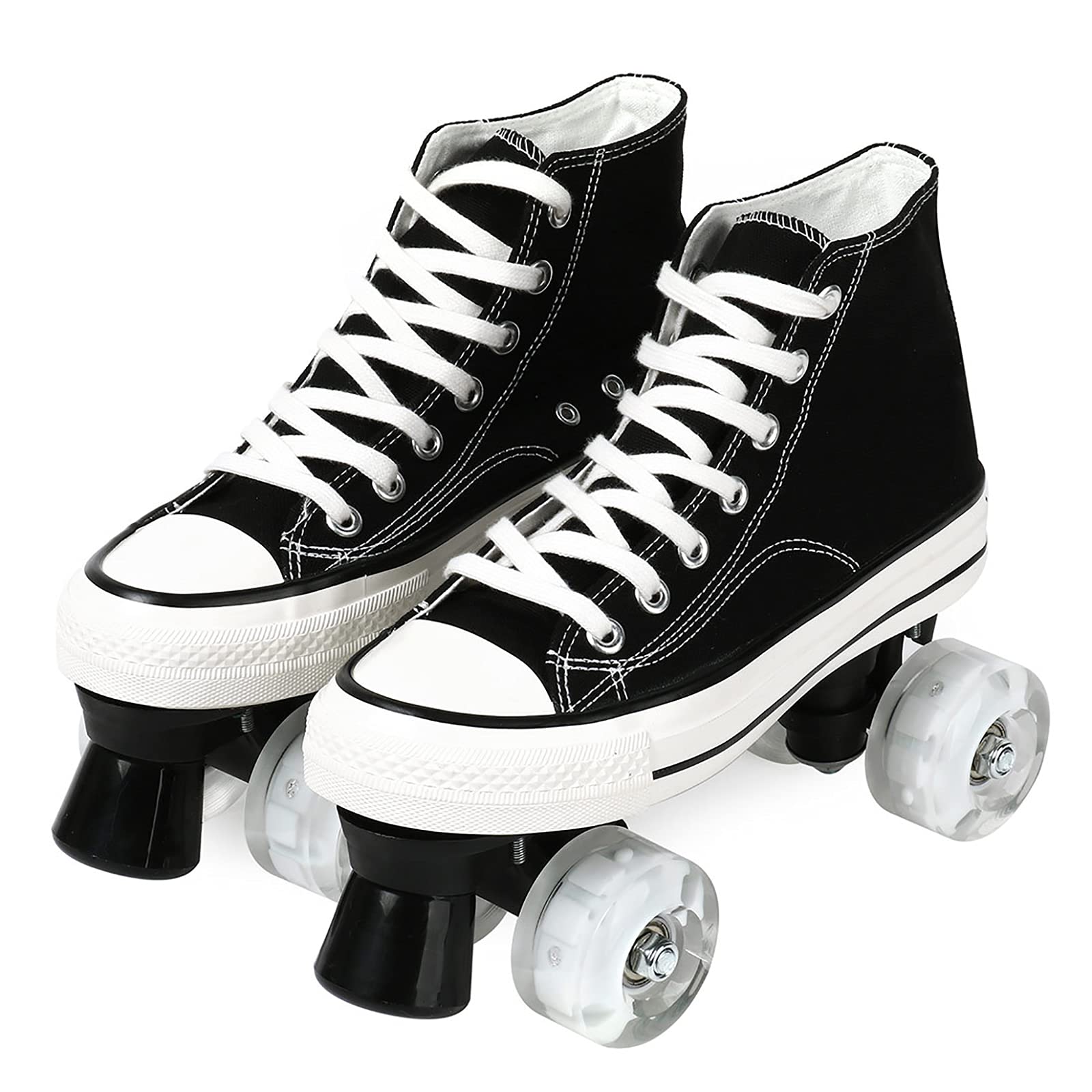 Patins roulettes Toile Quad Roller Skates pour Hommes Et Femmes Roller Quad Adulte Roller 4 Roues Enfant LED Patins à roulettes Artistiques Garçon Fille Retro Design