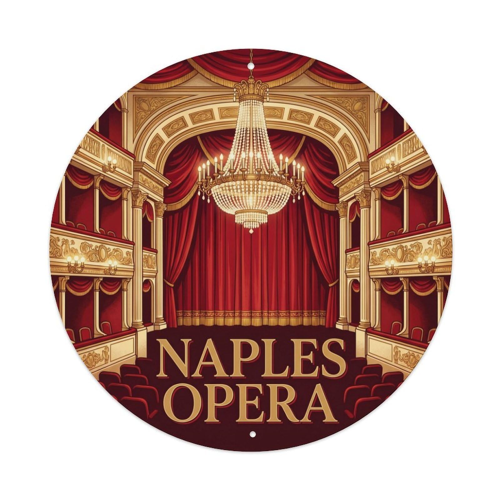 Olhnbad Style Opera Culture Naples Travel Vintage Heritage Metal Tin Sign