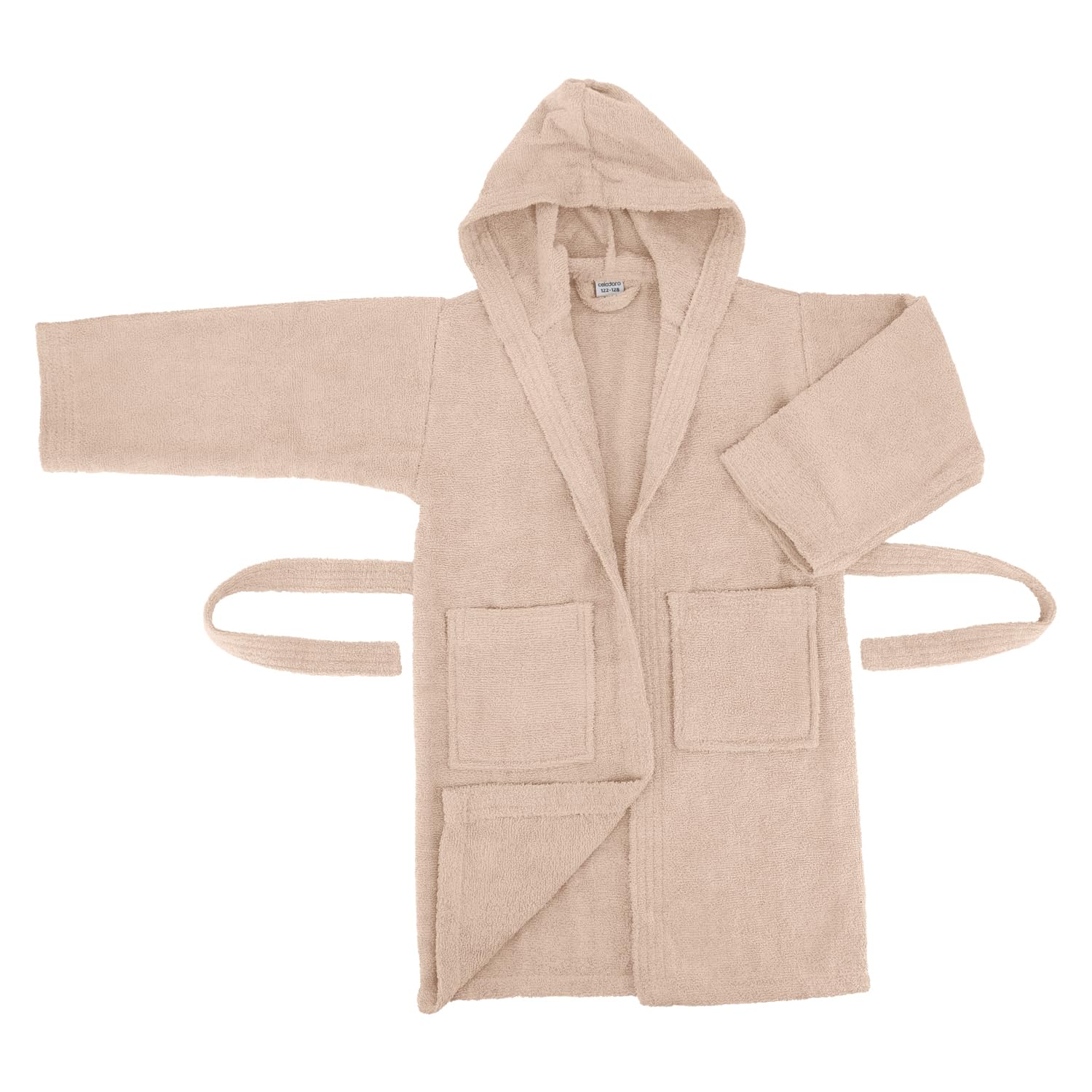 Celodoro Peignoir à capuche pour enfant fille et garçon, coton doux et moelleux