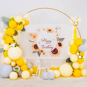 Wokceer Round Backdrop Stand 8FT Gold Wedding Arch Metal Circle Balloon Arch Stand for Birthday Party Wedding Bridal Shower Anniversary Ceremony