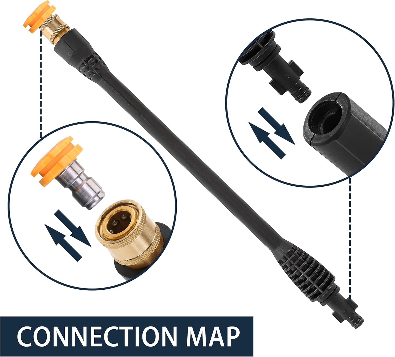 JOEJET High Pressure Washer Replacement Gun with Jet Wand and 5 Spray Nozzle Tips, Compatible with Some Karcher, Ryobi, Powerstroke Electric Power Washer