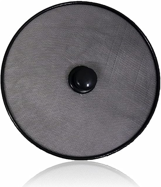 Frying Pan Cover Splatter Screen Guard Splash Lid Protective Mesh Grease New Kitchen Pans for Cooking Saucepan Metal Wired Round Black Colors Accessories Spatter Holder Home Sets