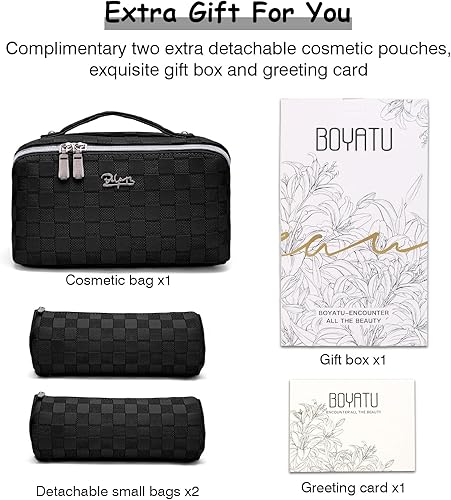 Miniatura 5 de Bolsas de maquillaje de viaje CosmTravel Bolsas de maquillaje Bolsa organizadora de cosméticos Juego de 3 bolsas de maquillaje de gran capacidad,