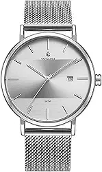 Relógio Masculino De Pulso Minimalista Quartzo Analógico Aço Inoxidável 40mm Vanglore Selecty 3288a