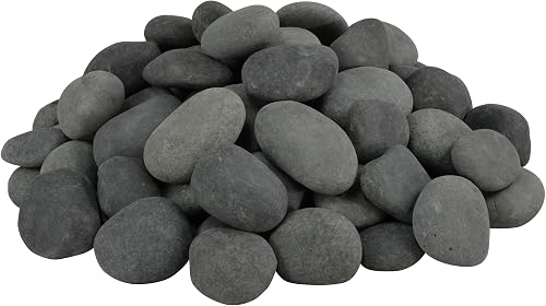 VINICS 20lbs Large River Rocks for Landscaping, 2-3 Inch Big Black Pebbles, Hand