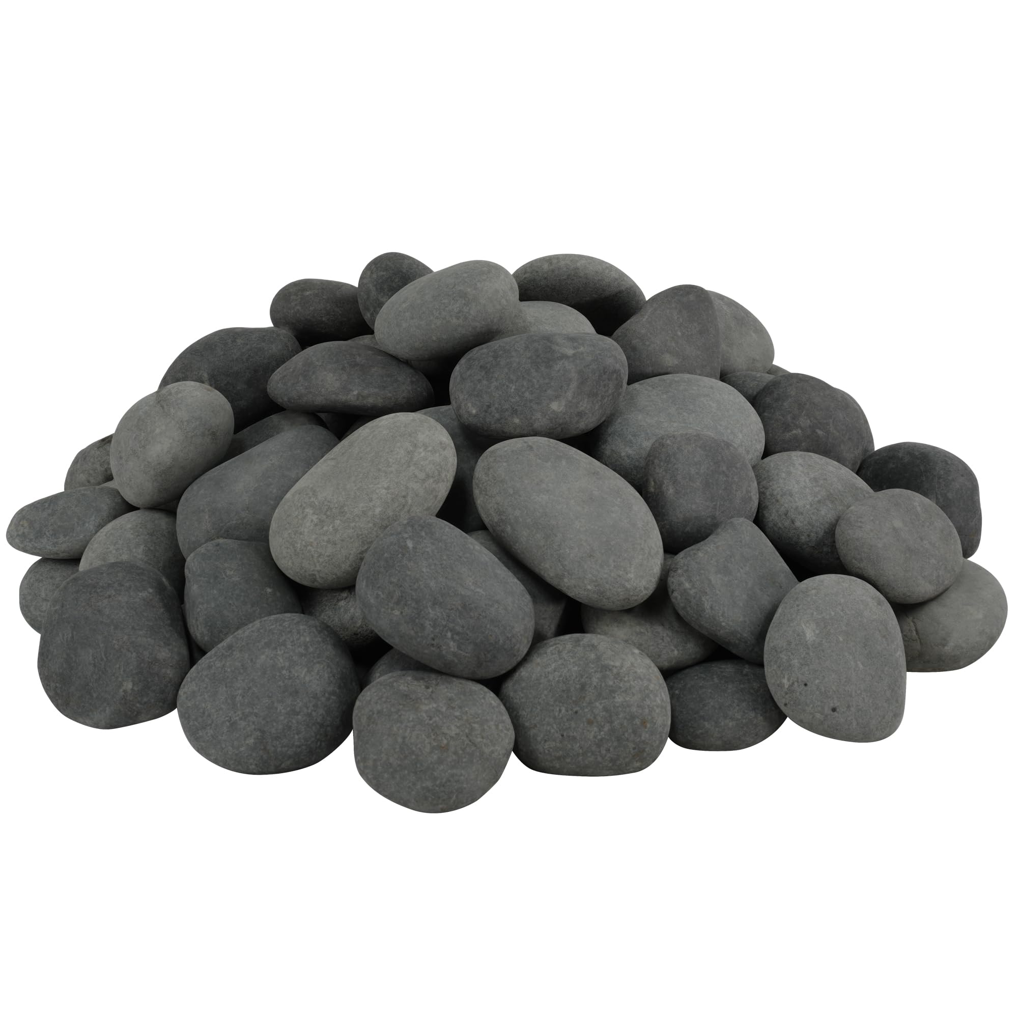 Rocas de río grandes de 40 libras para paisajismo, piedras negras grandes de 2 a 3 pulgadas, piedras de primera calidad seleccionadas a mano para diseño de jardines, peceras, macetas, caminos y