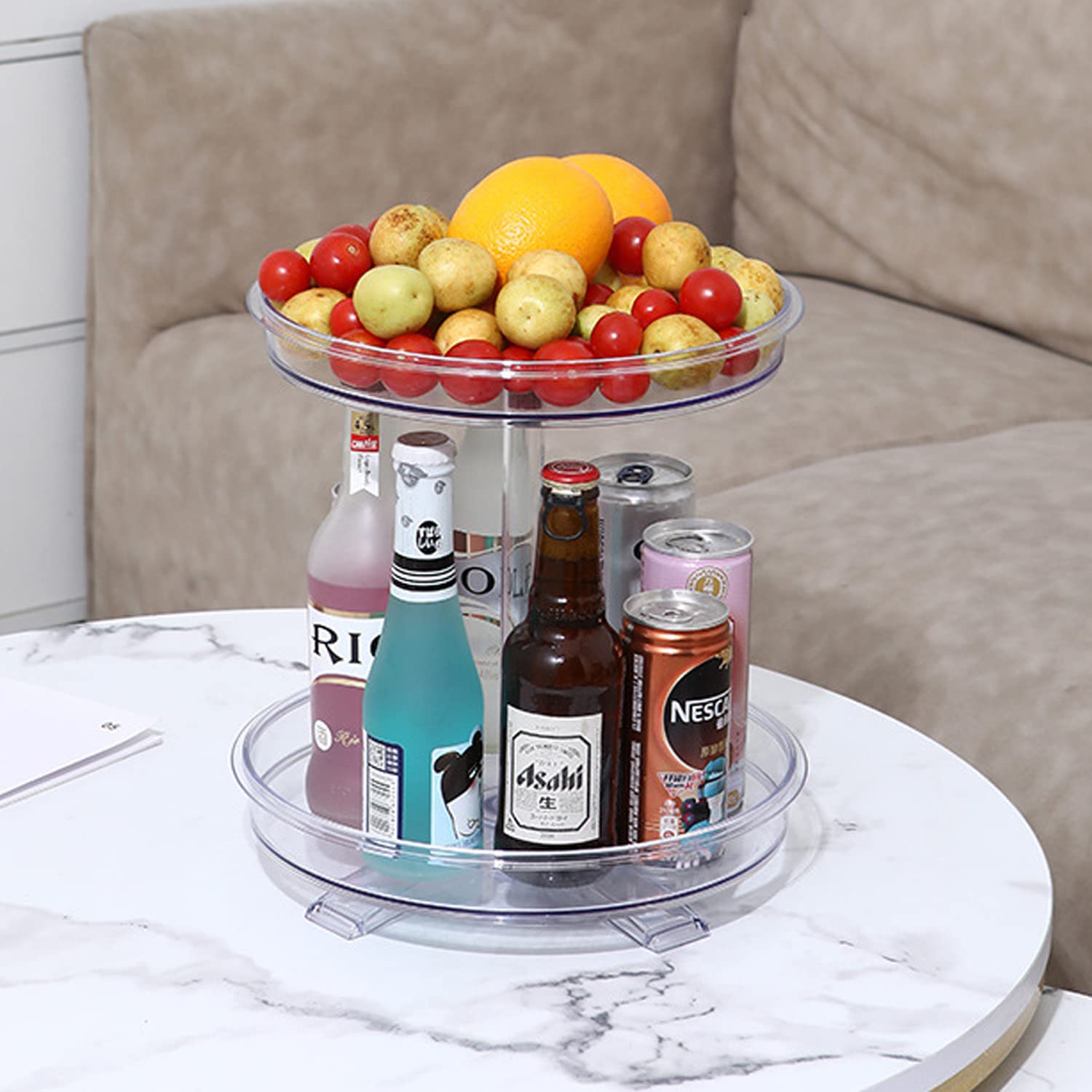 Portaspezie Girevole 360° - Vassoio Rotante Per Cucina, Frigorifero | Organizzatore Salvaspazio - Foto 8