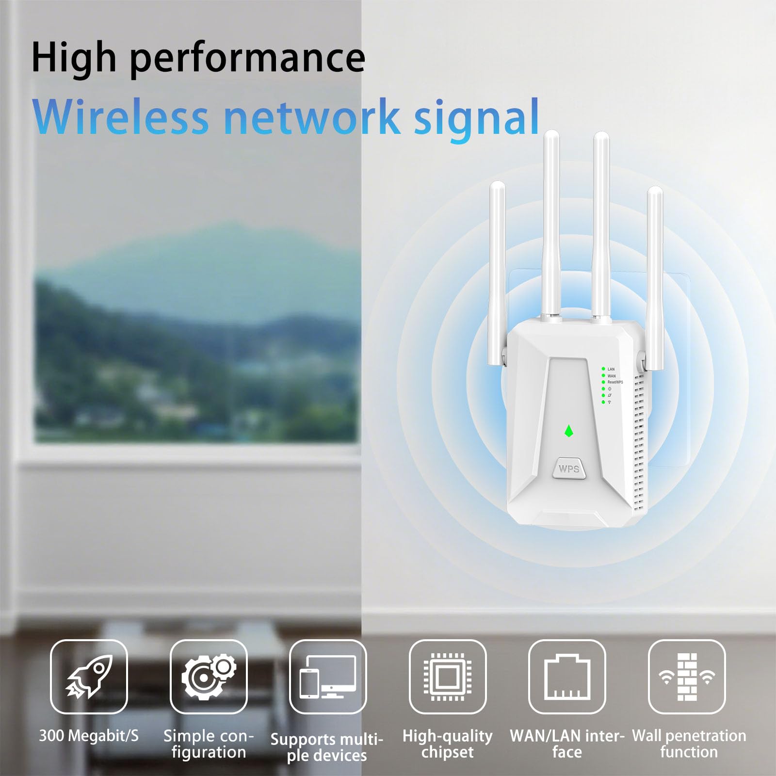 2026 WiFi Booster Range Extender, WiFi Extender, 4 Antennas Ethernet Port, 50 Devices WiFi Booster Extender, Covers Up to 5000 Sq.ft, Quick Setup, Works with Any WiFi Router, UK Plug (White) - 2