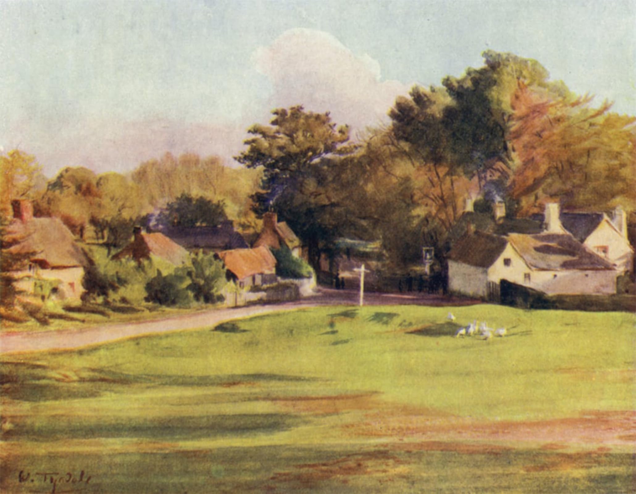 SERENDIPITP Abstract Painting Mural Print Picture Wall Decor Painting the New Forest Swan Green Lyndhurst by Walter Frederick Roofe Tyndale Vintage Wall Artwork for Home Decor 60x90cm