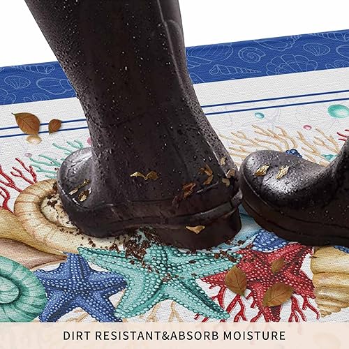 Vista 369 de Tapete de Feliz Navidad, tapete antideslizante para puerta delantera, baño, cocina, dormitorio, patio, entrada, 16 x 24 pulgadas, rojo, negro y verde