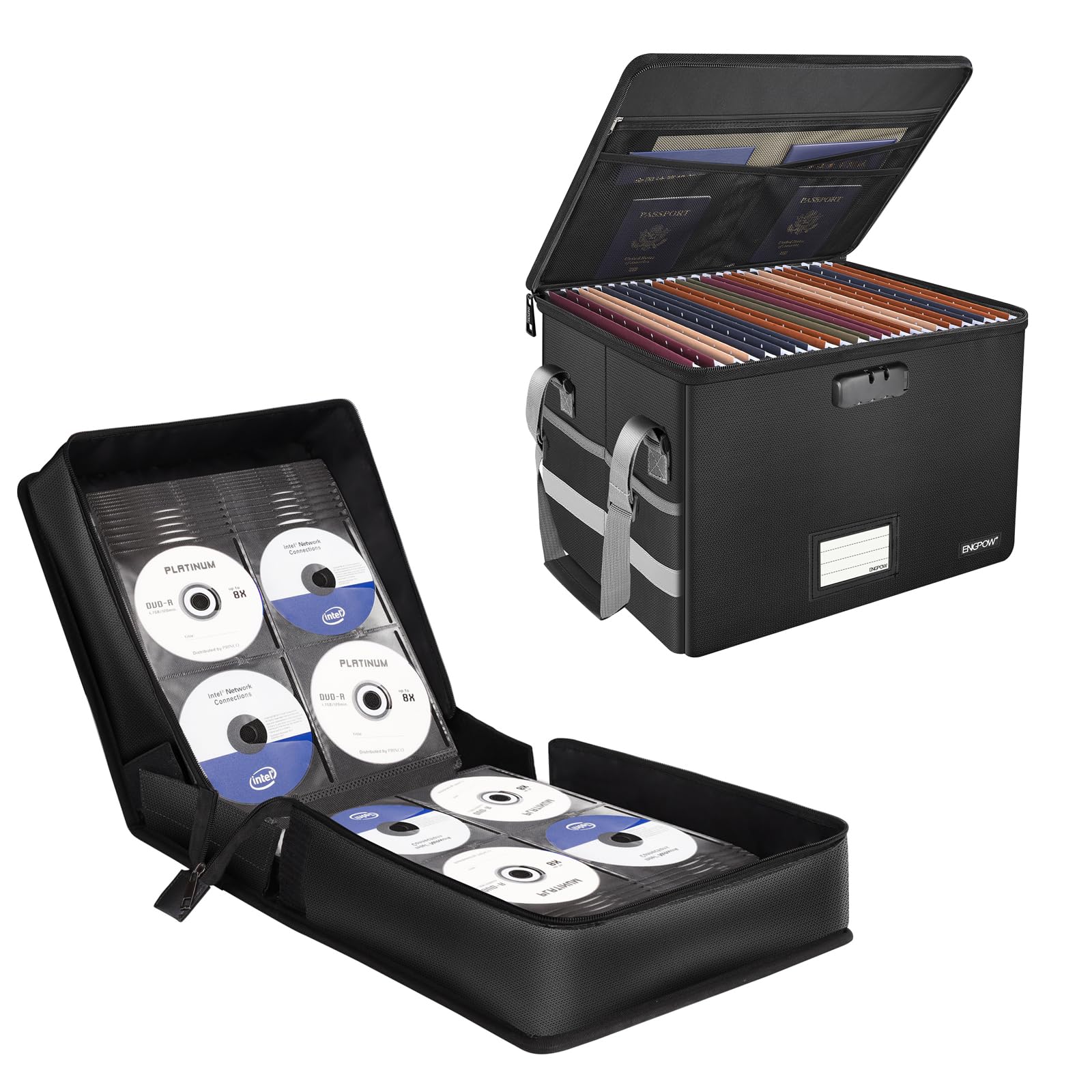 (SIMILAR) ENGPOW Fireproof File Box with Lock+Fireproof CD Case