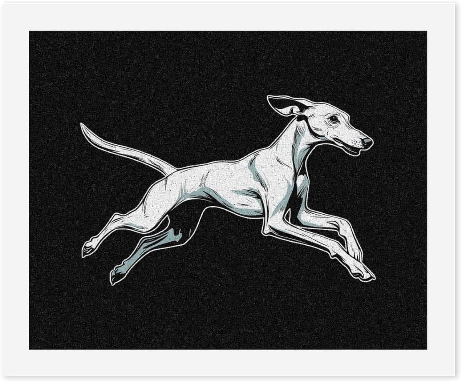 Jumping Greyhound Dog Paint by Numbers for Adults DIY Oil Painting Kit Digital Paintings on Cotton Abstract Artwork 22x18 Inch