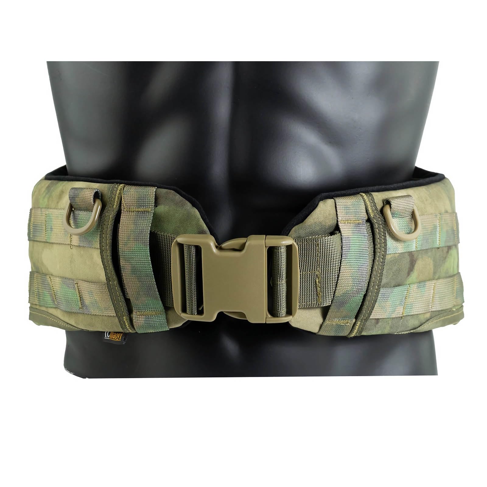 Cinturón Táctico Modular Acolchado para Combate, Nailon 1000D, Cinturón Táctico MOLLE de Alta Resistencia con Sistema de Liberación Rápida y Forro de Malla Transpirable(AFG)
