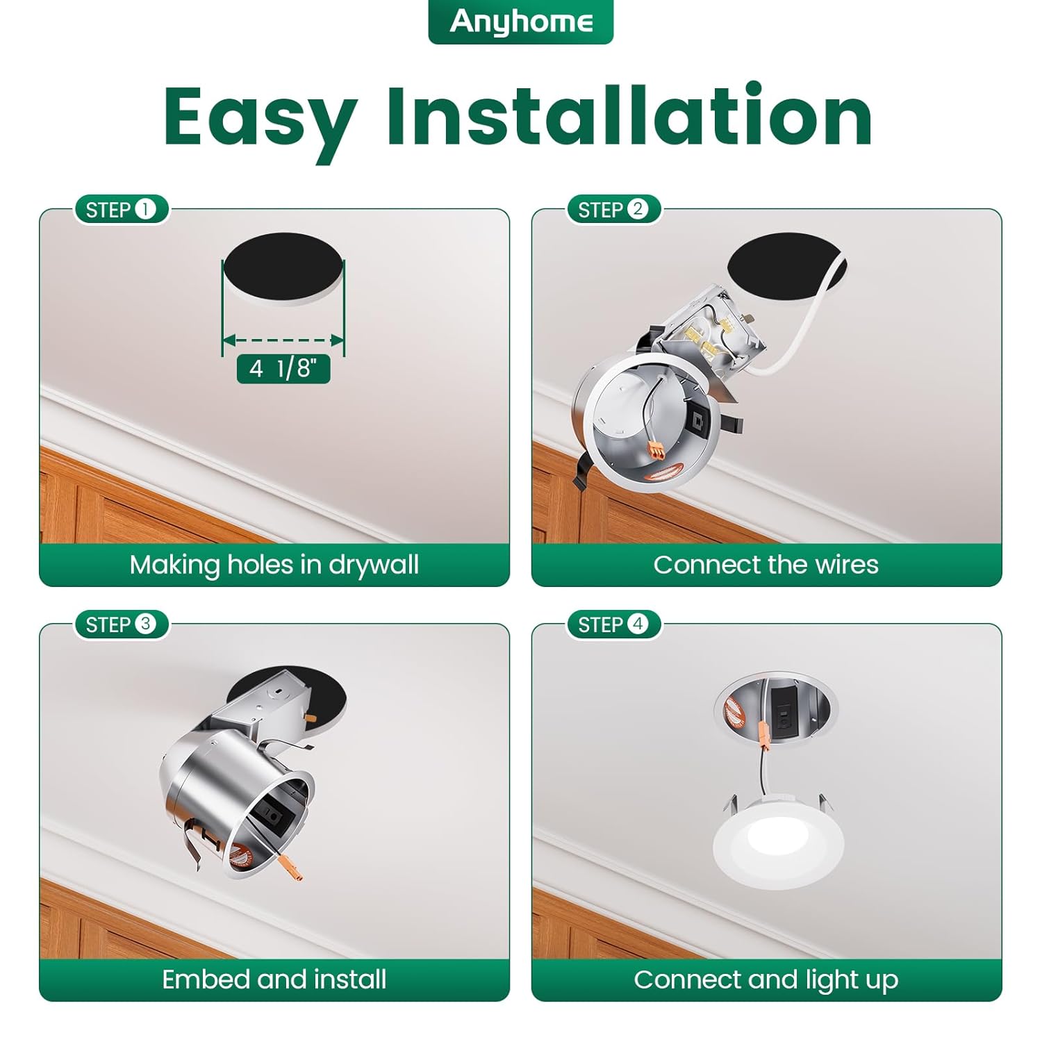 12 Pack 4 Inch Remodel Recessed Housing,Recessed Lighting Housing,IC Rated & Air Tight, TP24 Connector, ETL Listed