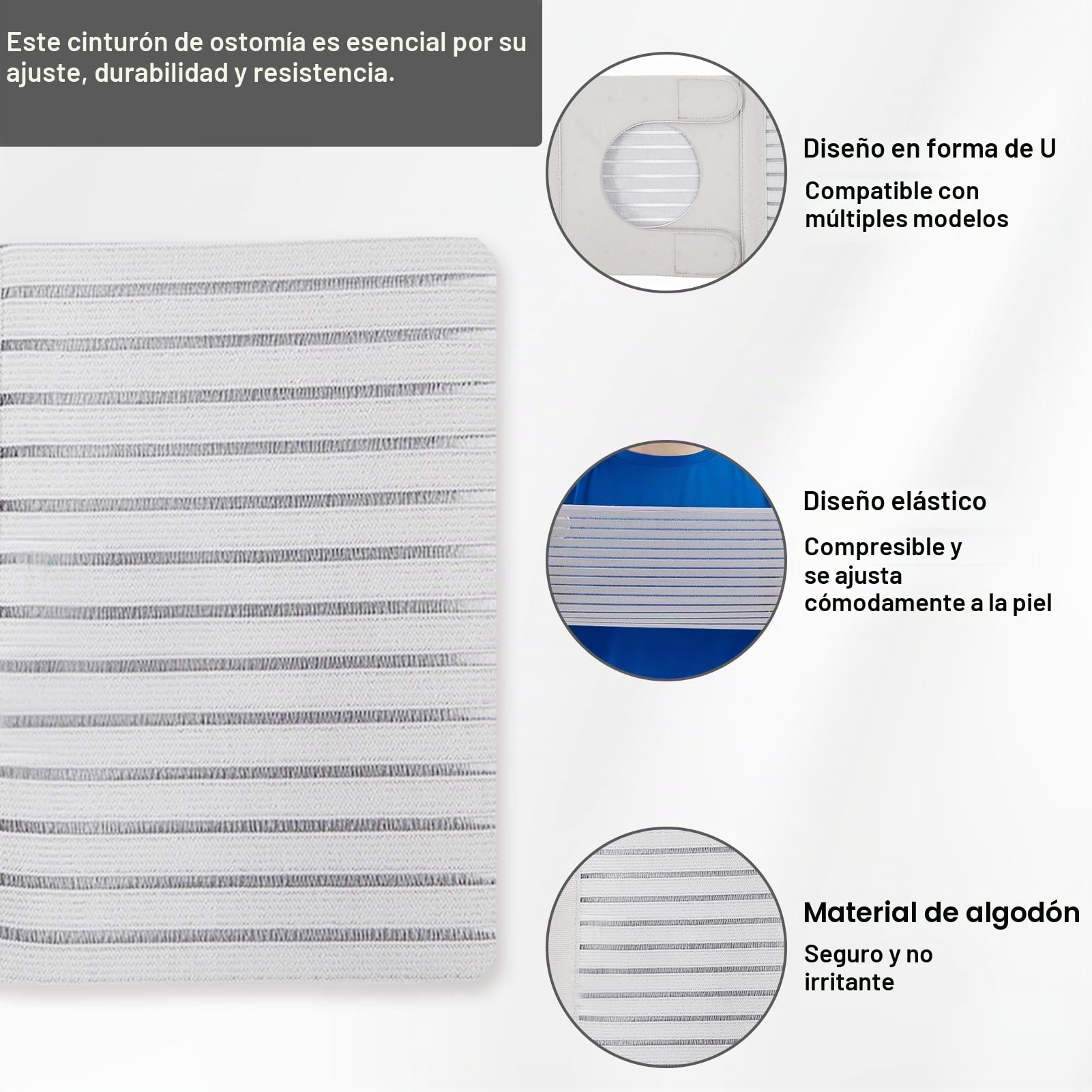 Faja Para Colostomía Para Hombre Y Mujer, Cinturón De Soporte Para Estoma Ajustable, Banda Cirugía Abdominal Hernia, Suministros Para Ostomía, Cinturón Colostomía Accesorios, L