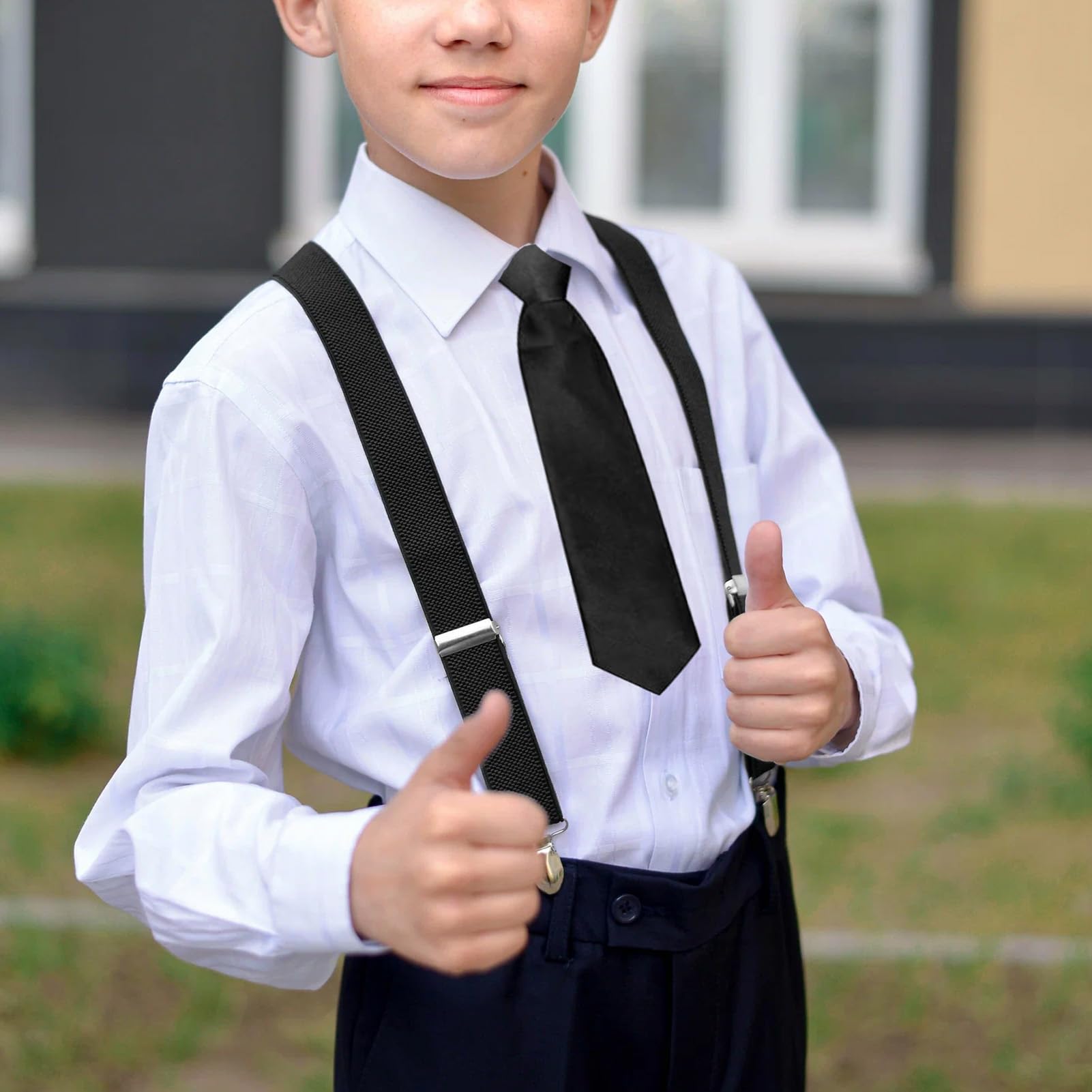 Diapxy - Corbatas para niños (28 cm, corbatas elásticas para niños, corbatas formales lisas de satén para bodas, bailes de fin de año para niños, celebraciones