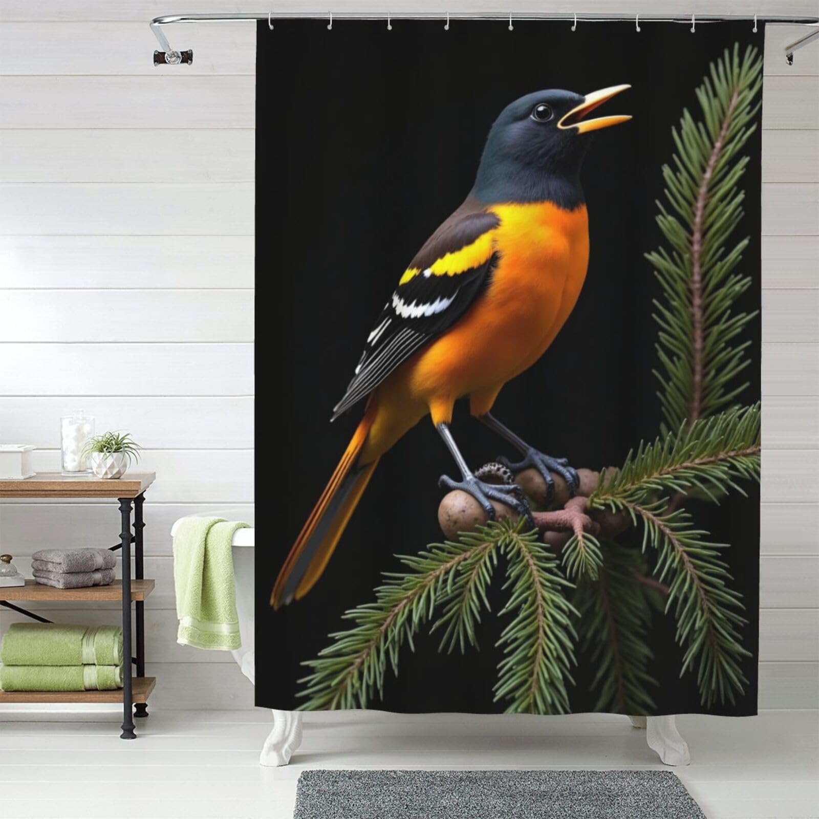 Rideau de douche épais Classy Oriole n°5 en textile lourd et résistant