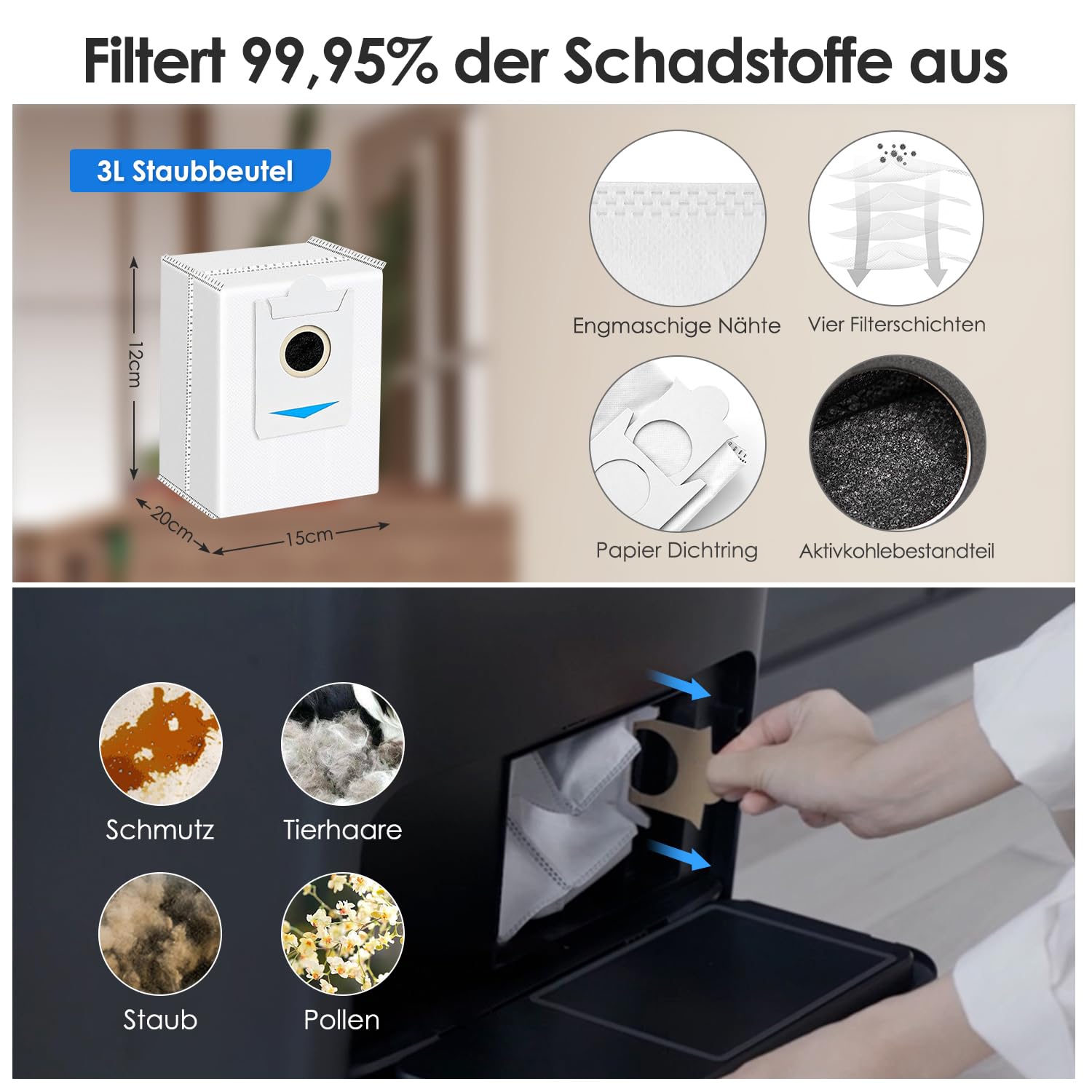 T30S Accessori per robot aspirapolvere Ecovacs Deebot T30S PRO / T30S, Saprdii, 1 spazzola principale, 6 sacchetti per la polvere, 4 panni per la pulizia, 2 filtri, 4 spazzole laterali, pezzi di