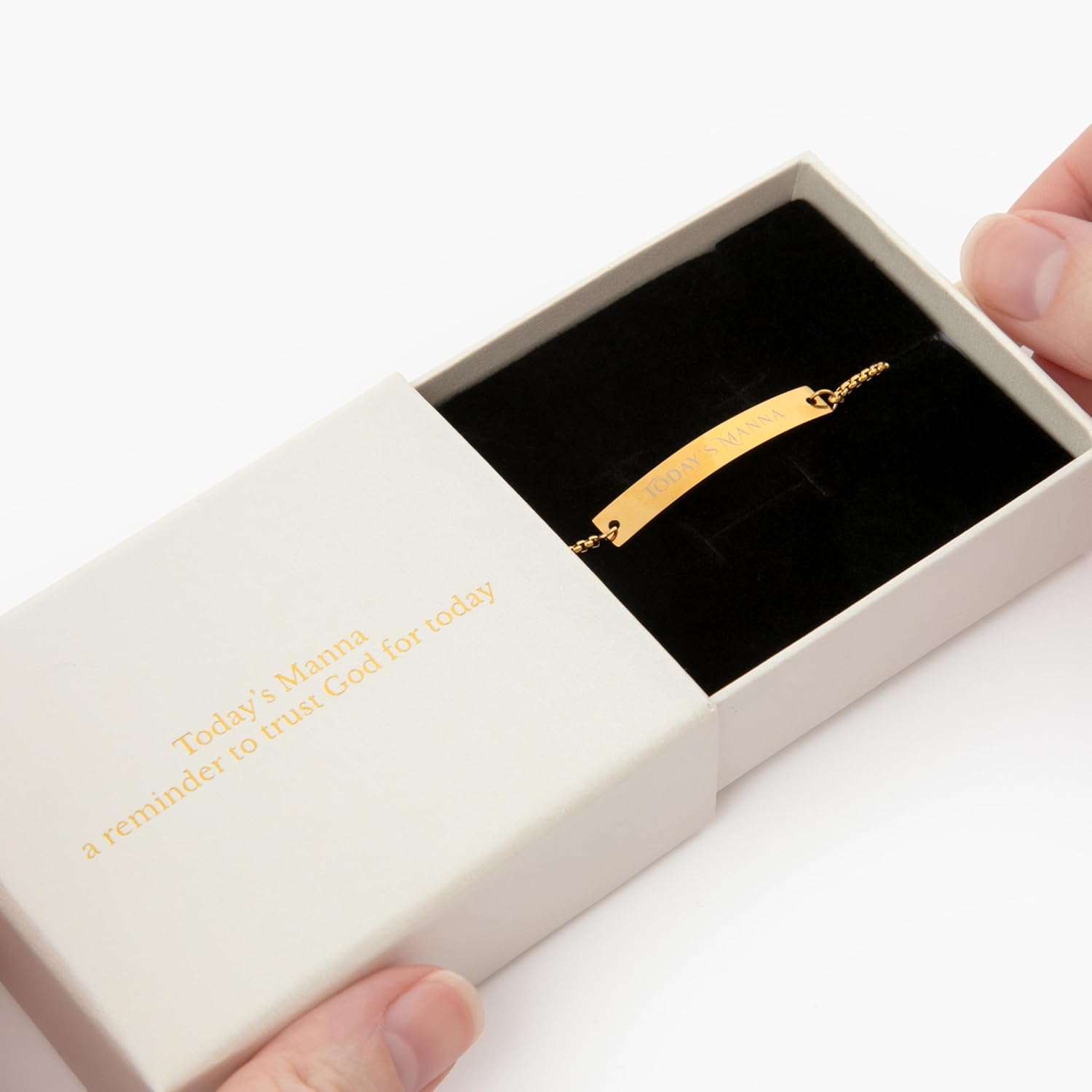 Today's Manna Faith Bracelet for Women- Adjustable 18K PVD Gold Bolo Bracelet, Christian Inspirational Jewelry, Religious Gift for Women, Made in the USA