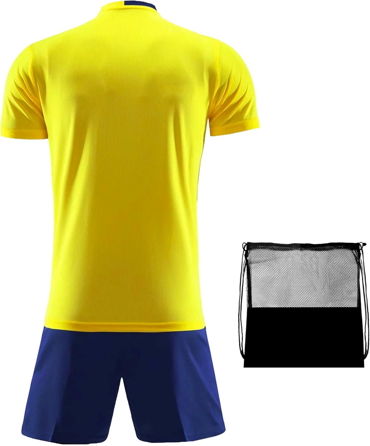 Hiheart Mens Qucik Dry Soccer Jersey and Shorts with Mesh Bag Football Kits