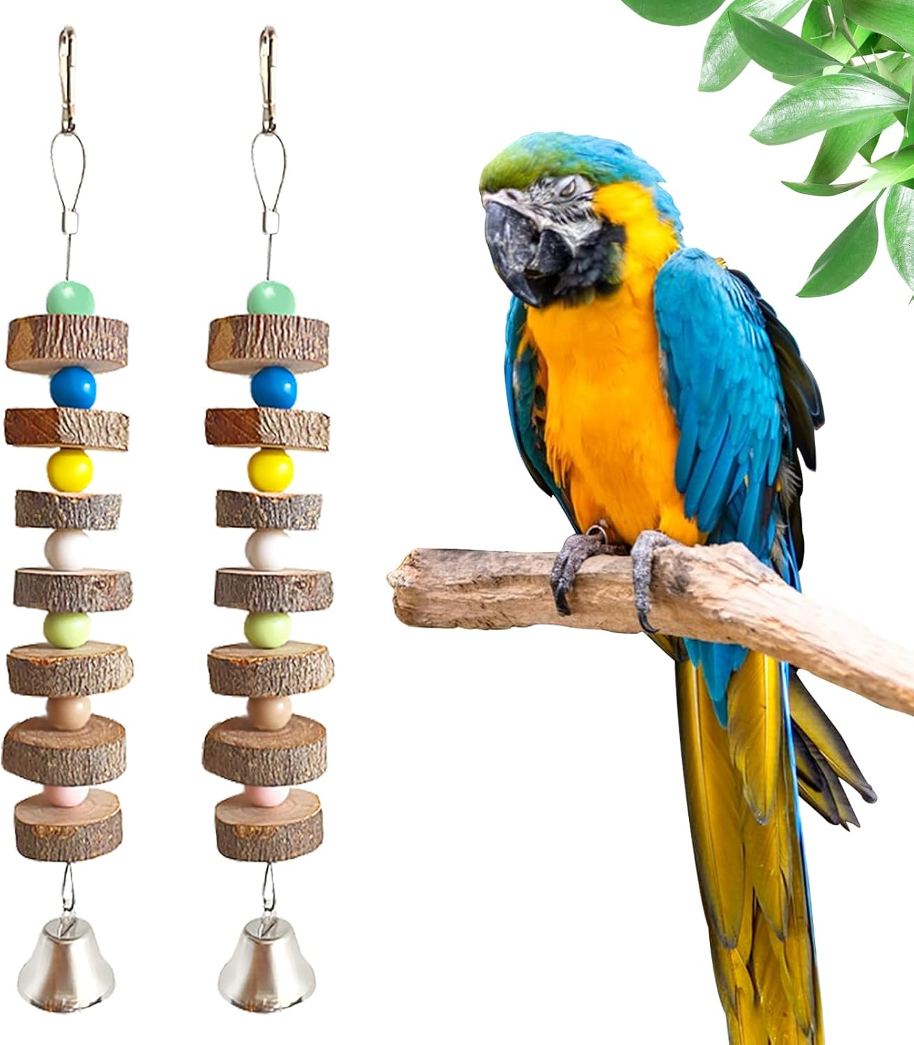 Alovez 2 Stück großes Vogel-Kauspielzeug, Wellensittich-Spielzeug mit Glocke, Kauspielzeug für Papageien, Kakadus, Sittiche, Wellensittiche, Chinchillas, Kaninchen Alovez 2 Stück großes Vogel-Kauspielzeug, Wellensittich-Spielzeug mit Glocke, Kauspielzeug für Papageien, Kakadus, Sittiche, Wellensittiche, Chinchillas, Kaninchen