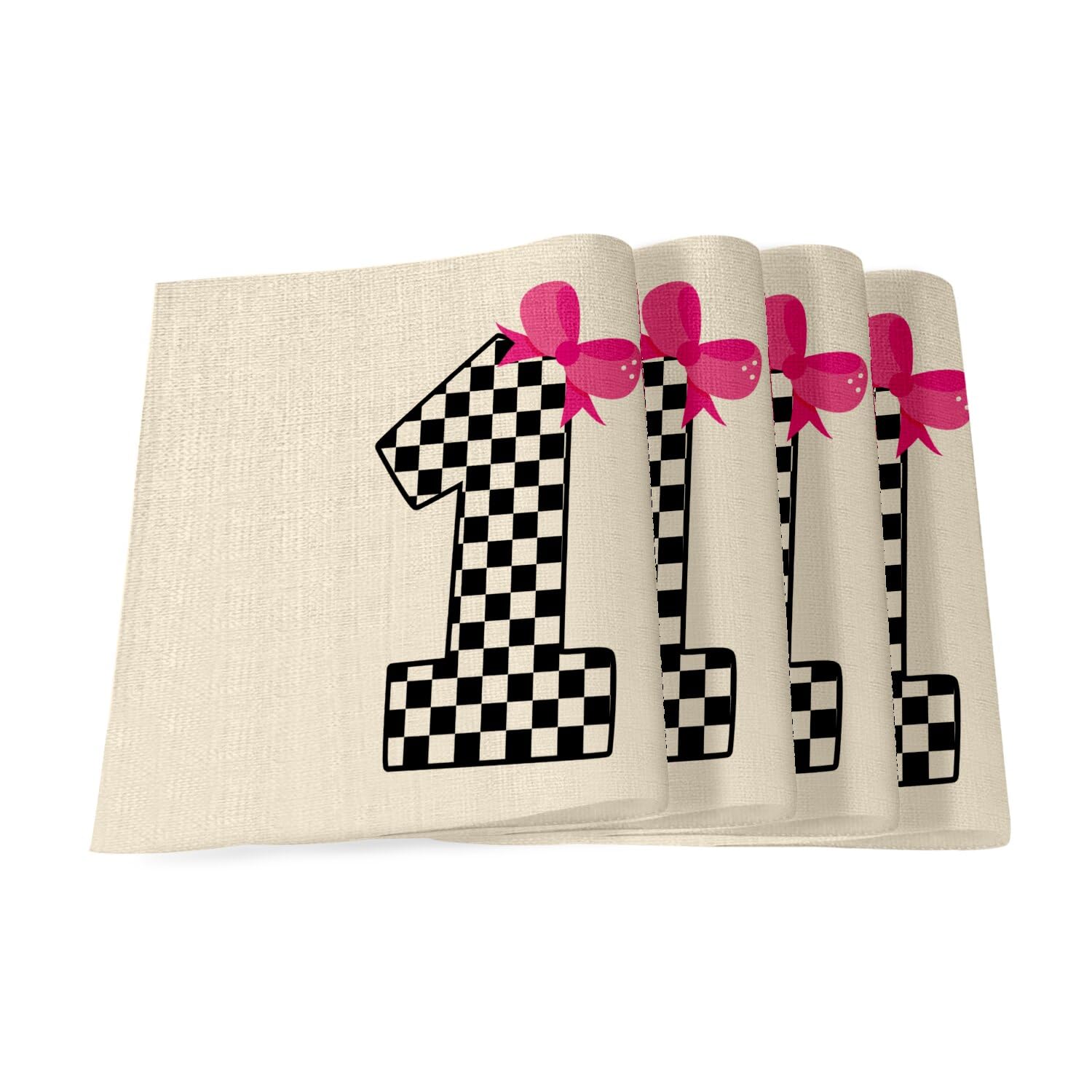 Sets de table en lin grand format 40x28,5 cm | Décoration table voiture enfant