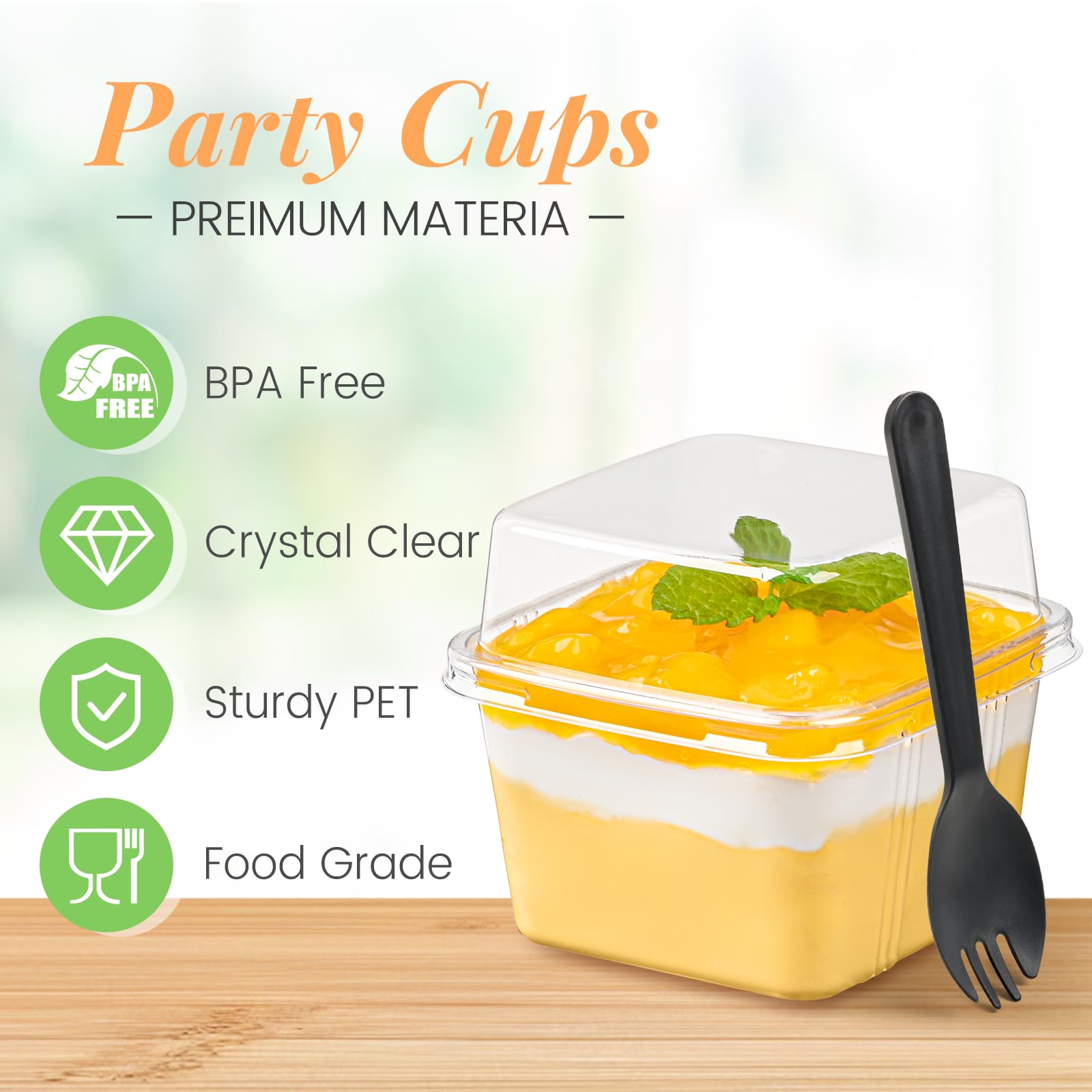 Dessert Cups with Lids - 150 Pack -4 Dessert Cups with Lids - 150 Pack -4