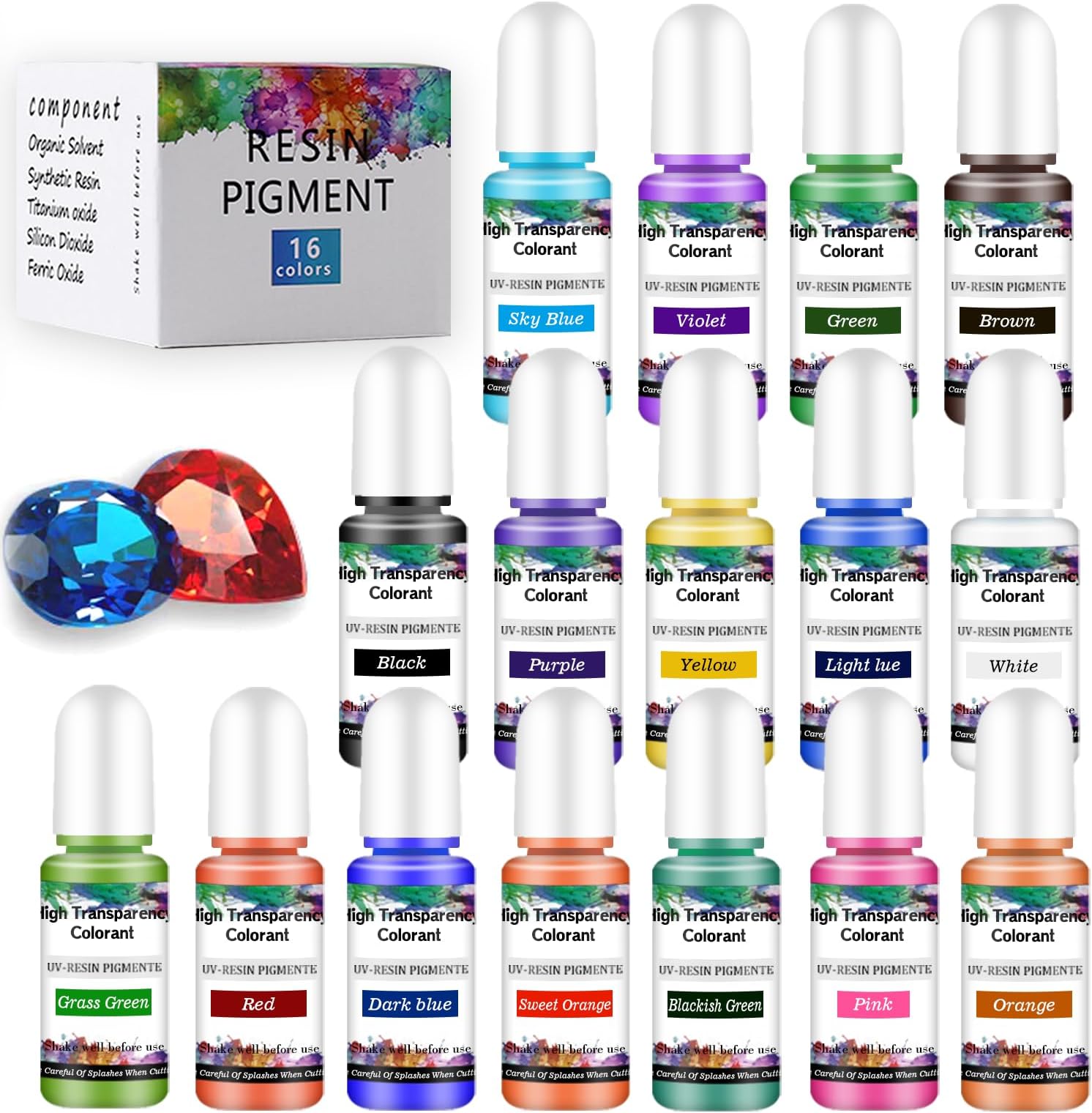 16/24 Farben Flüssiger Epoxidharz Pigment Farbstoff für Epoxy Resin Kunstharz DE