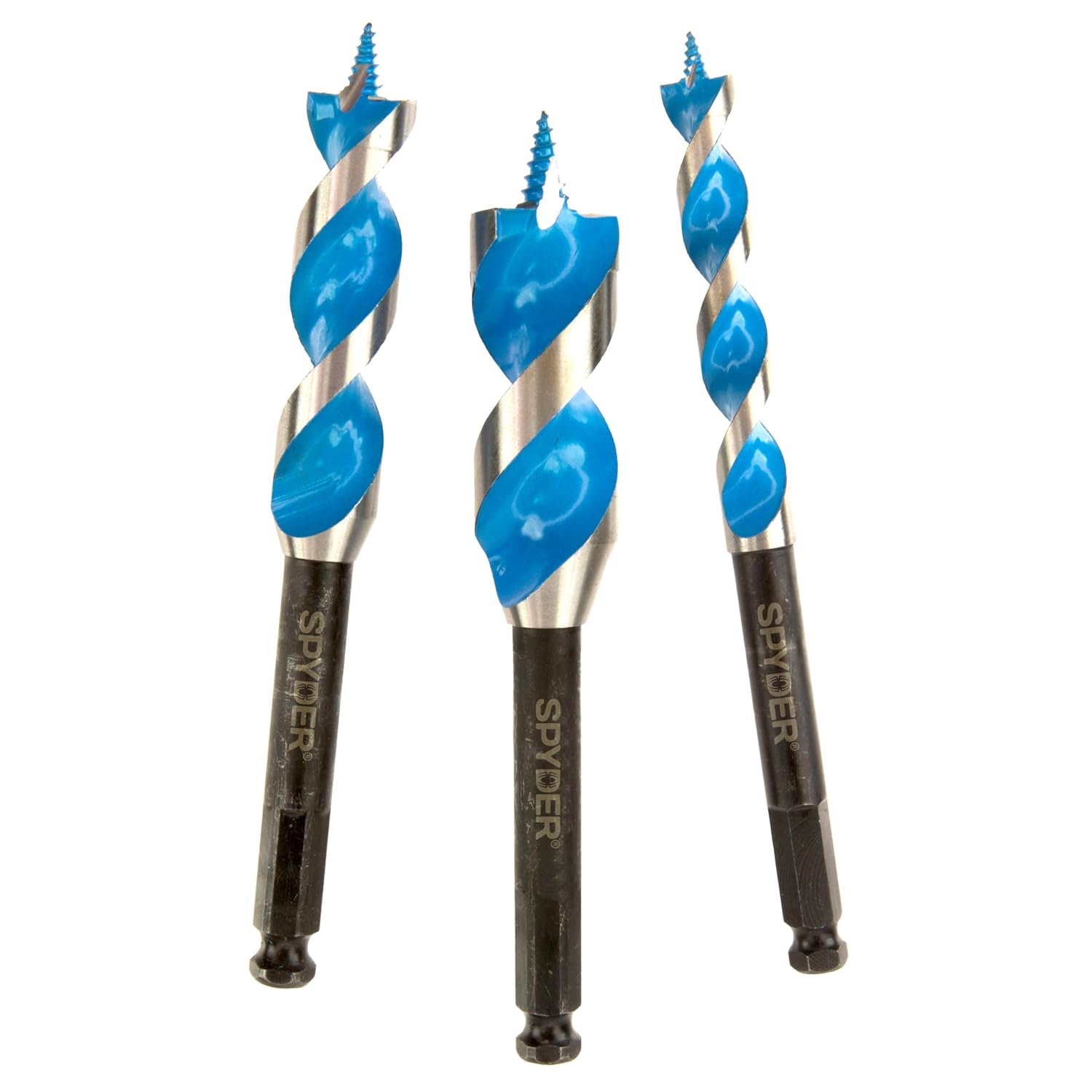 Spyder Stinger 3-Piece Wood Boring Power Bit Set, 6.5" Length (1/2, 3/4, 1-Inch Diameter) (12001)
