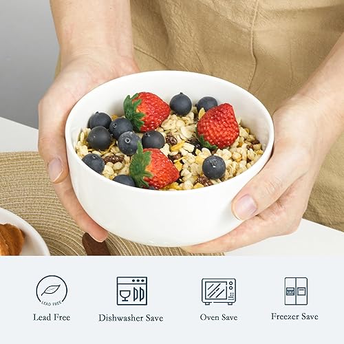 Miniatura 2 de Jassceram Juego de 6 cuencos de cerámica de 30 onzas para sopa, ensalada, postre, ramen y avena, adecuados para cocina o comedor, aptos para