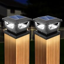 Lot de 2 Solaires Capuchon pour Poteau de carré 7x7cm 8x8cm 9x9cm 10x10cm-Solaires Capuchons de Clôture Solaire Poteaux de Clôture Solaire Cap Light, IP65 Étanche, pour Protéger les Poteaux en Bois