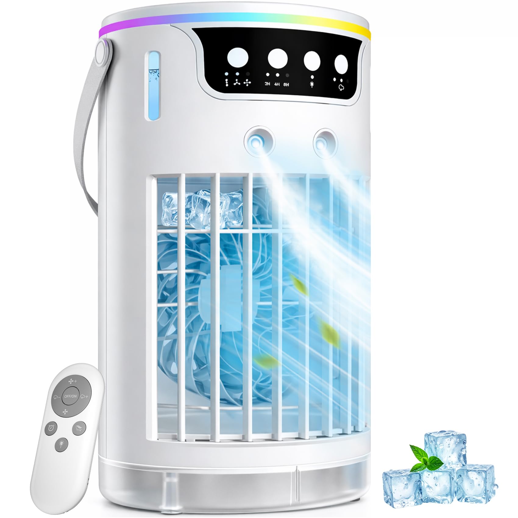 Photo 1 of Portable Air Conditioners, Mini Evaporative Air Cooler 1200ML with Ice Cooling Mist, Fans That Blow Cold Air Like AC, Personal Swamp Cooler Quiet for Bedroom, Home Office Desk and Dorm