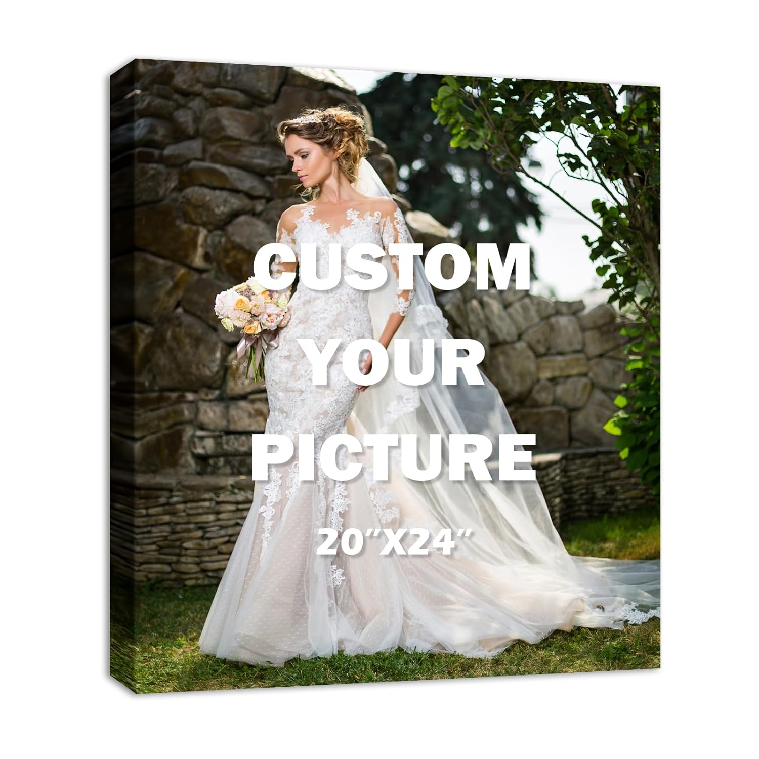 YYYYHPP Canvas Prints with Your Photos Personalized Photo to Canvas Wall Art Canvas Printing for Wedding Family Baby