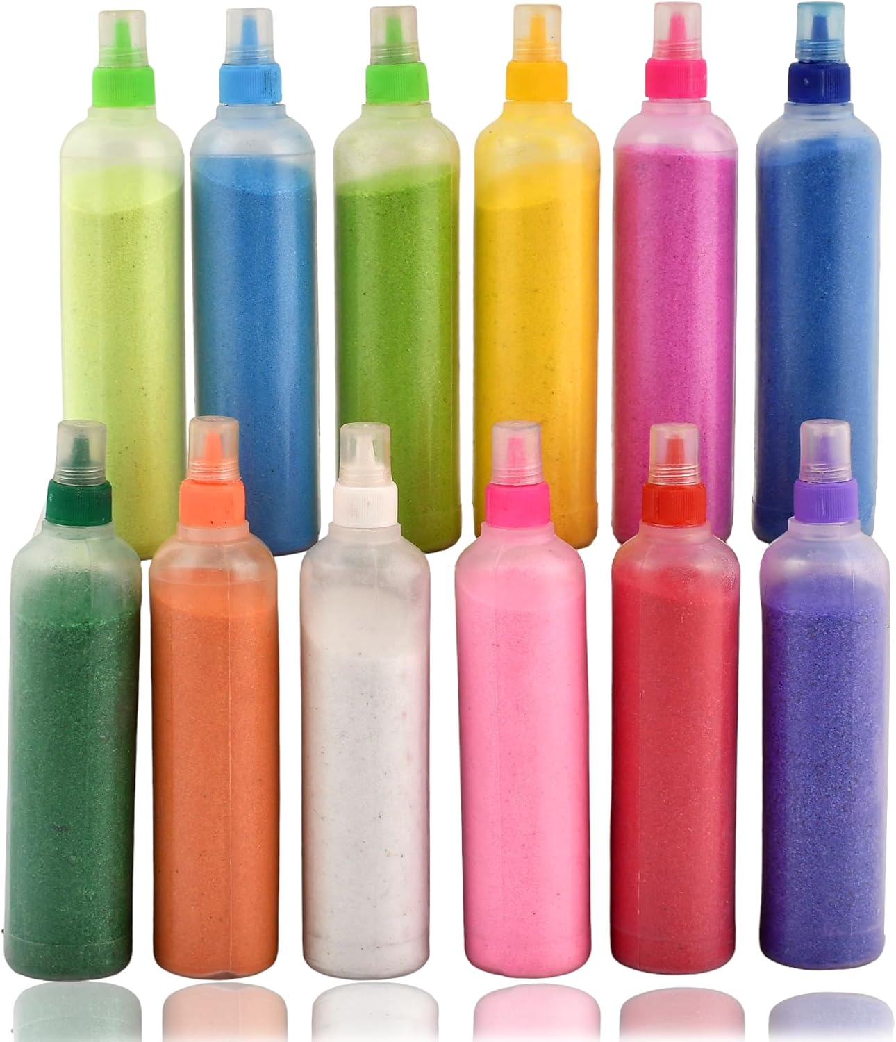 Samyuktha 12 Rangoli Colour Powder Tube Kit, Diwali Decoration Items Bottles Tool Floor Art Rang for Home Navratri Pongal Pooja Mandir Decor (Pack of 12) (1 Box- 12 Bottle)