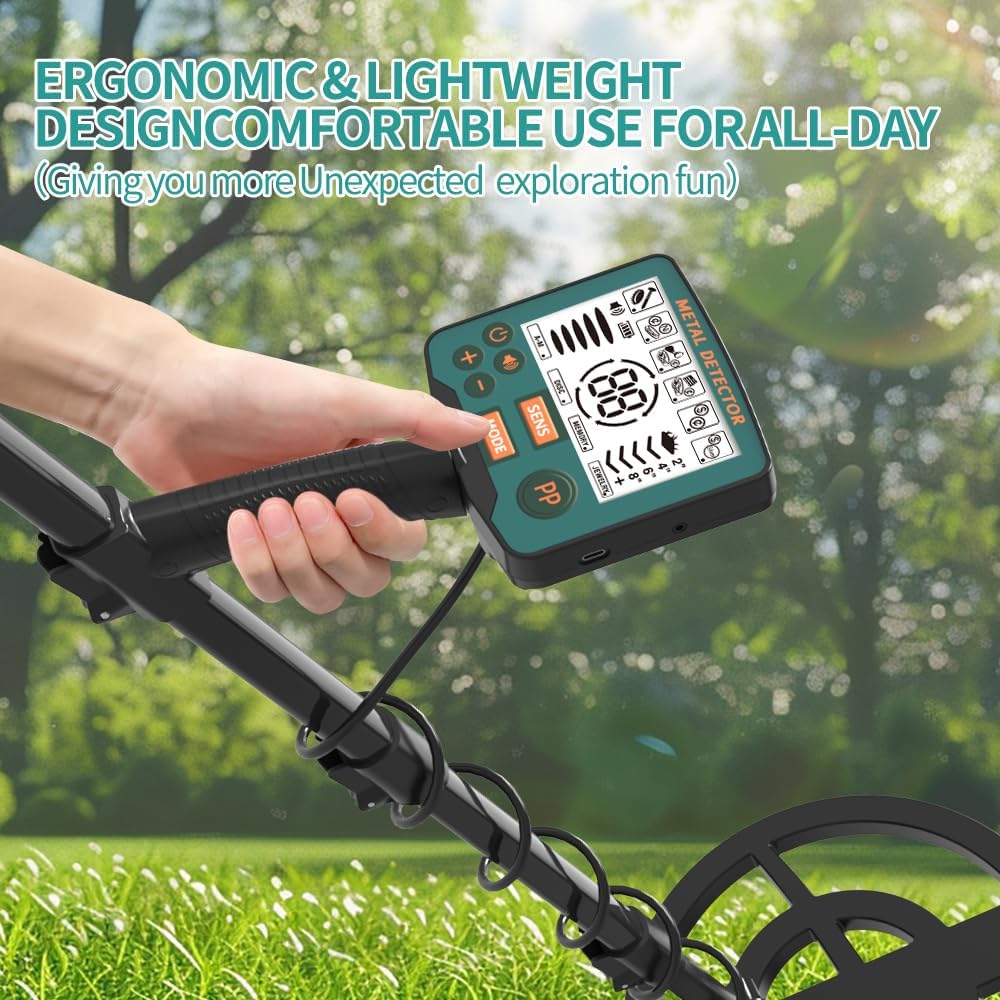 2026 Professional Metal Detector for Adults,Upgraded 12" IP68 Waterproof Search Coil & 2X Backlit LCDs,High Accuracy 6 Modes Gold Metal Detector with Advanced DSP Chip,Adjustable (25"-52") for Beach