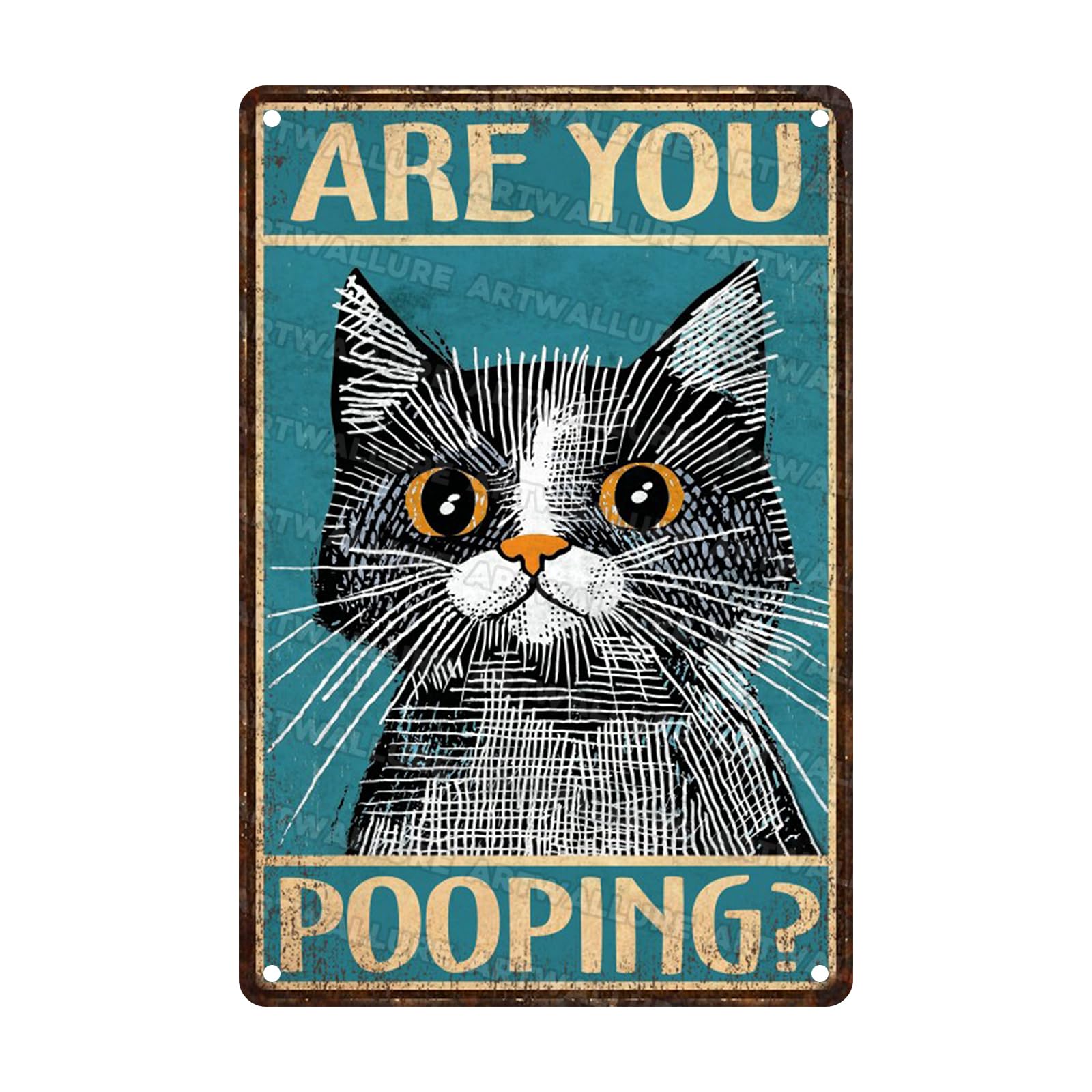 Anceky Are You Pooping Signs Funny Metal Tin Sign Wall Decor for Home Garage Window Garden Yard 12×8 Inch
