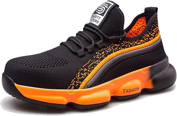 Work Boots for Men Steel Toe,Outdoor Comfortable Safety Toe Shoes for Men,Lightweight Breathable Mens Industrial & Construction Shoes,Indestructible Anti-Puncture