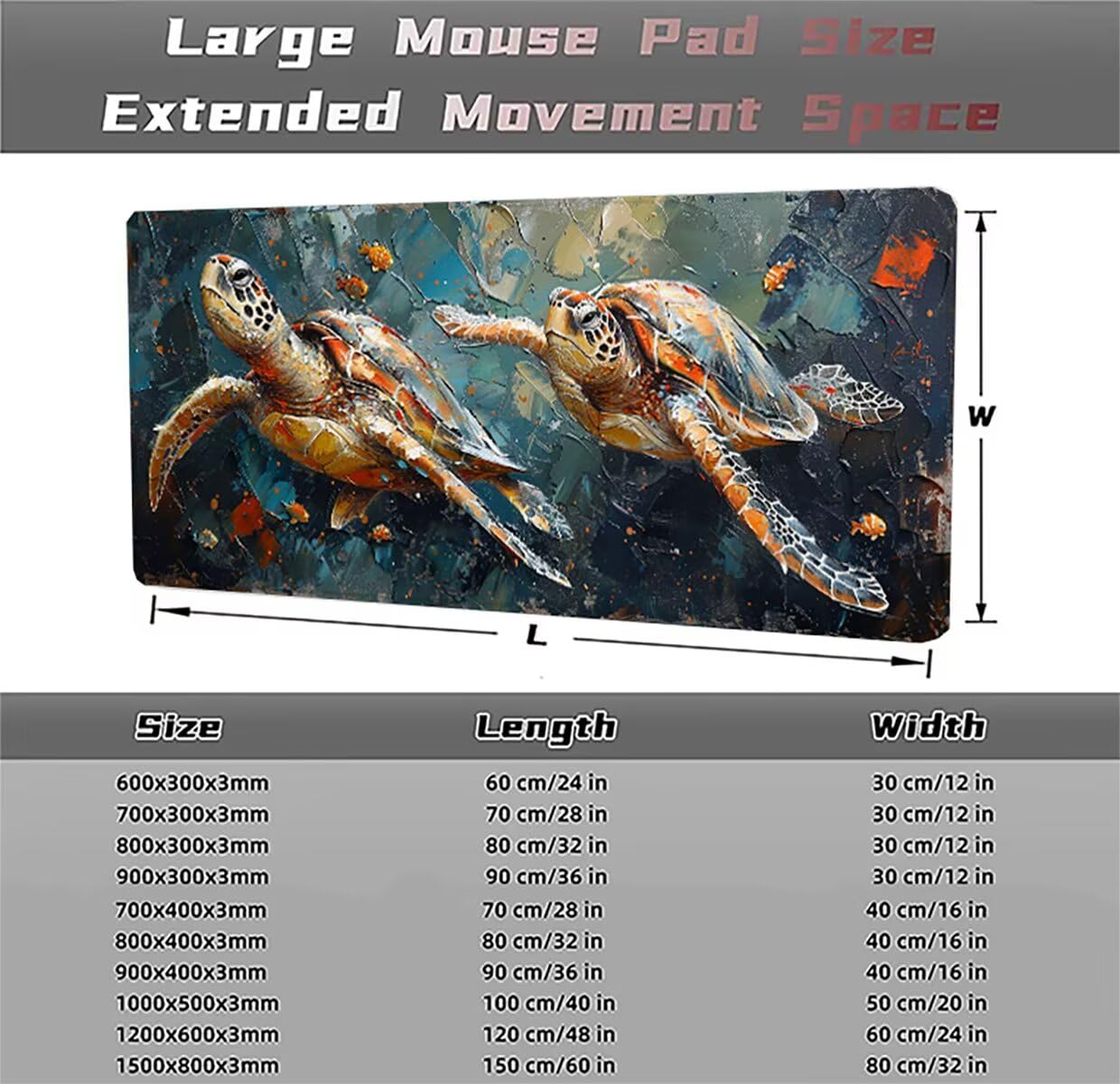 Tappetino per Mouse Gaming XXL 1200x600x3mm– Ufficio Mousepad Grande – Migliora la Velocità e la Precisione Tenuta Stabile Sottomano per Ufficio e Casa Accessori Scrivania Astratto PjY15907 N-U