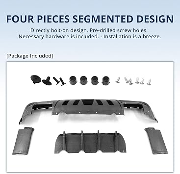 FREEMOTOR802 Rear Diffuser Fits 2015-2023 Dodge Challenger, V1 Carbon Print