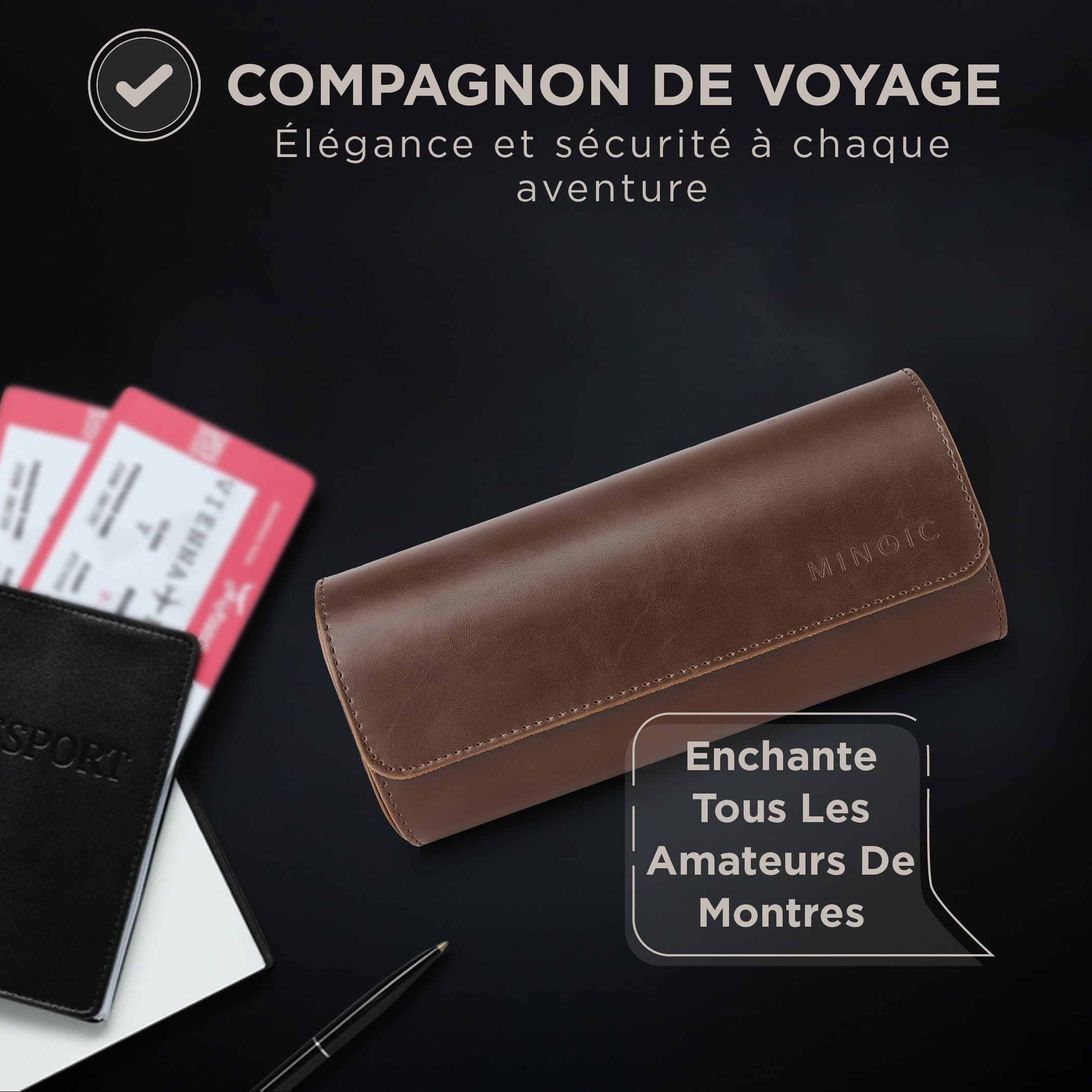 ProCase 12 Slot Horloge Box voor Mannen, Sieraden Organizer Box met