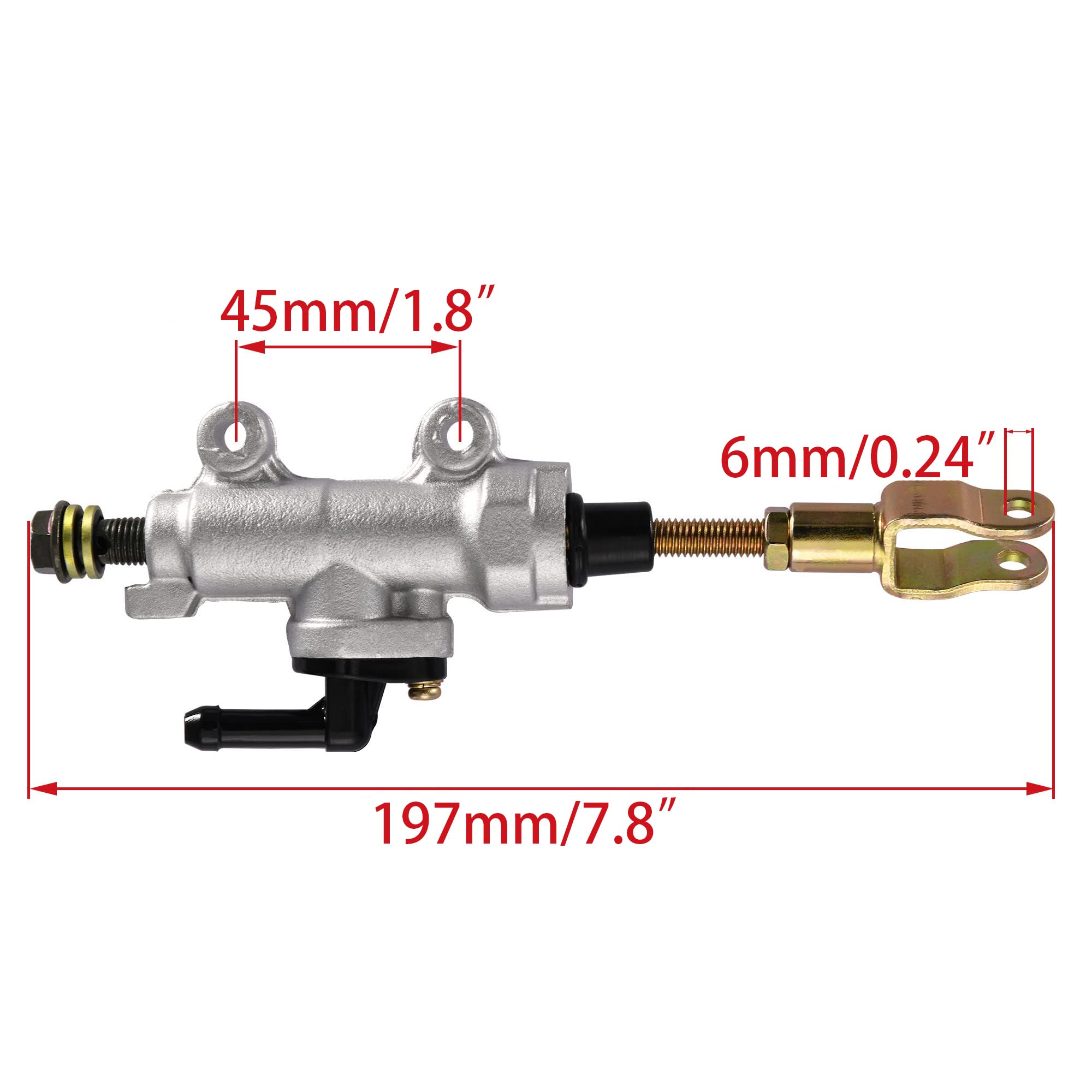 WOOSTAR Posteriore Cilindro Maestro del Freno con Serbatoio Sostituzione per Cinese 50cc 70cc 90cc 110cc 125cc ATV Dirt Pit Bike