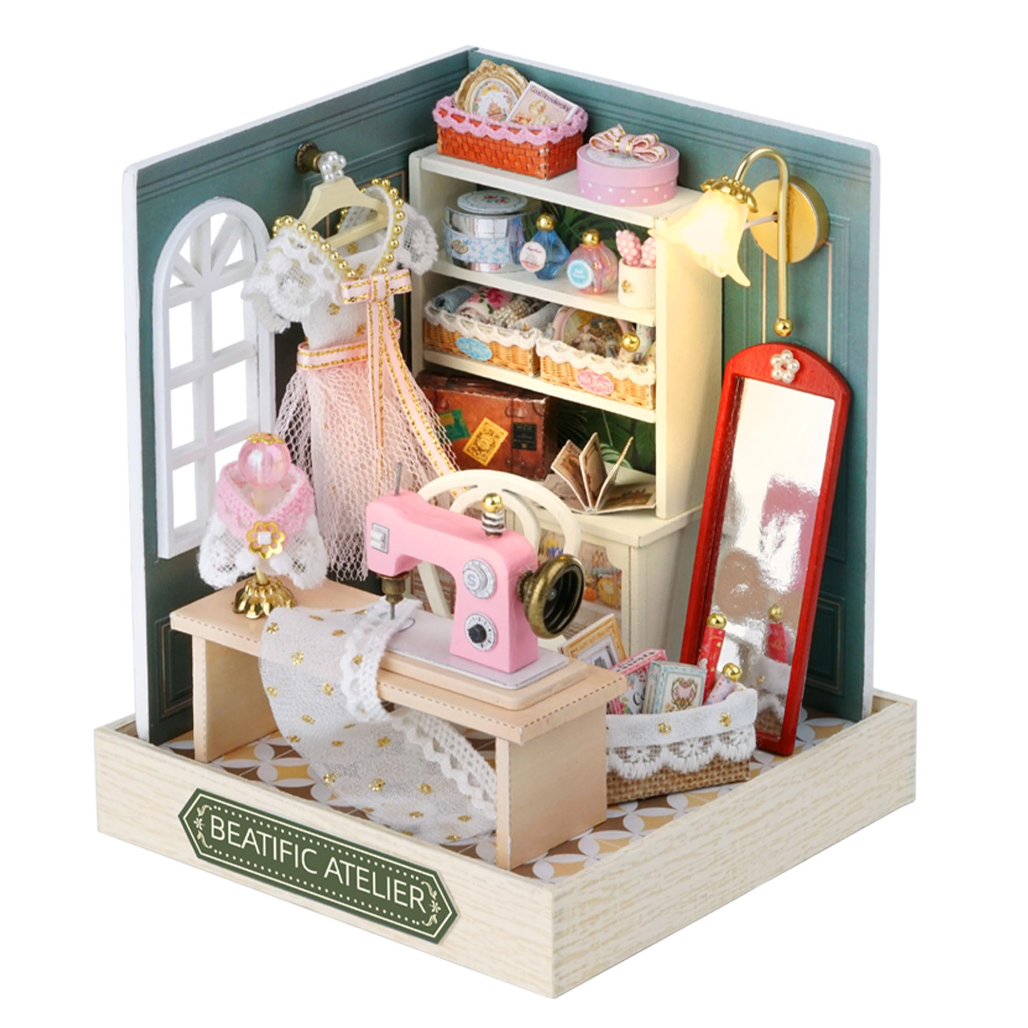 Flever Dollhouse Miniature DIY House Kit Creative Room with Furniture for Romantic Valentine's Gift (Beatific Atelier)