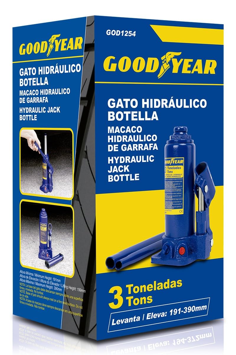Goodyear Gato Hidráulico de Botella 3 Toneladas 195-380 mm