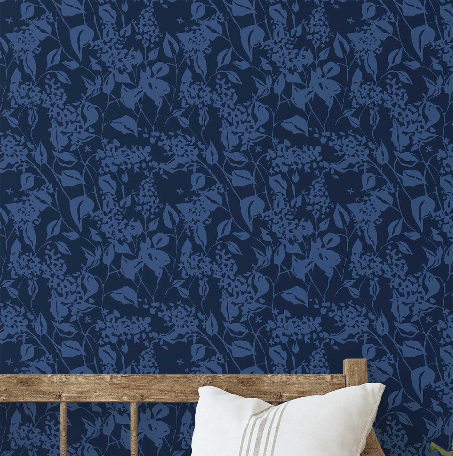 Papier peint autocollant bleu floral S4Sassy rouleau mural adhésif